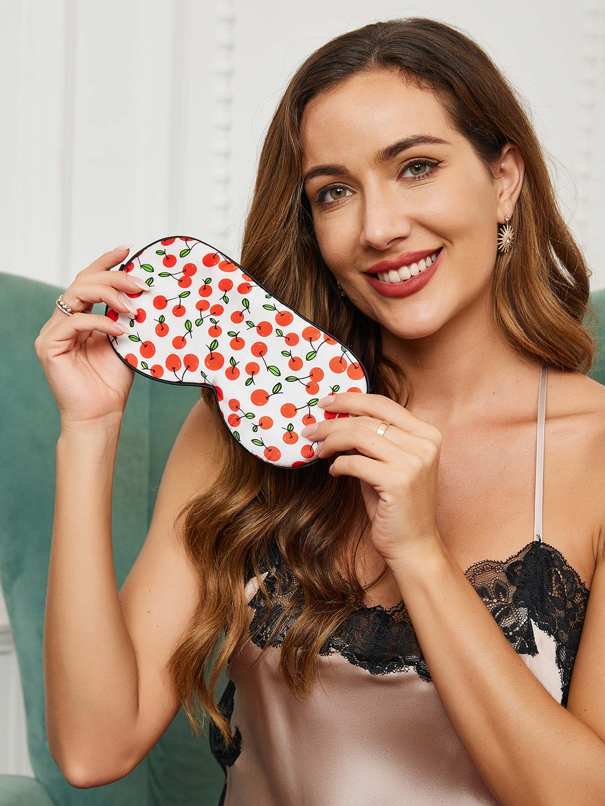 [Rose Red] SilkSilky-CA 19Momme Pure Silk Eye Mask 001