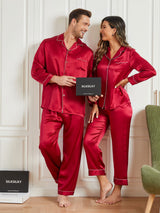 [Wine] SilkSilky-CA Pure Silk Long Sleeve Couple 001