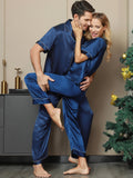 SilkSilky CA Pure Silk Short Sleeve Couple DarkBlue 004